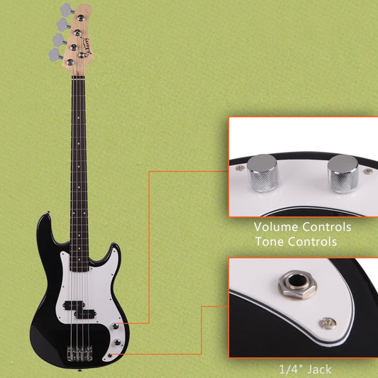 Glarry GP Electric Bass Guitar Cord Wrench Tool Black - Replacement code: 25425275 - Rhythmic - Cadence