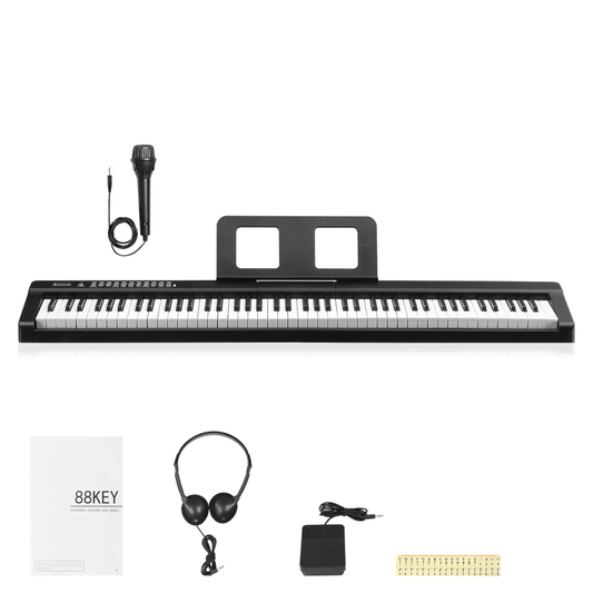 GPP - 101 88 Key Full Size Semi - Weighted Standard Keyboards Digital Piano with MIDI Bluetooth, Headphone for Piano Lover Black color - Rhythmic - Cadence