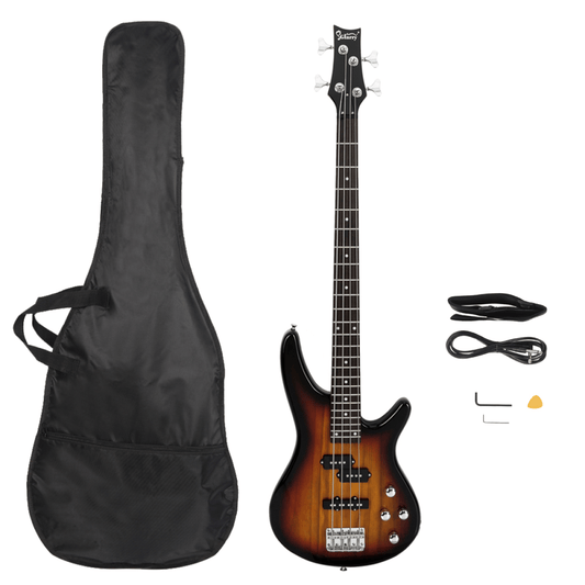 GIB Electric Bass Guitar Full Size 4 String Sunset Color - Rhythmic - Cadence