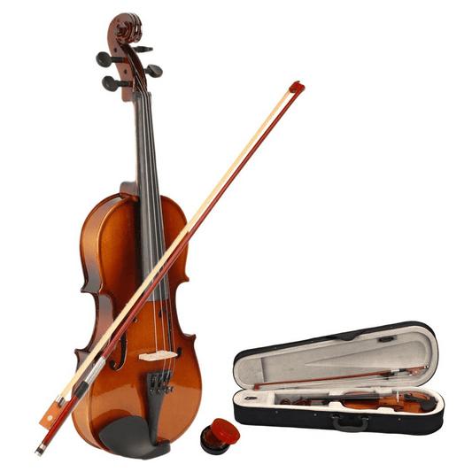 New 1/2 Acoustic Violin Case Bow Rosin Natural - Rhythmic - Cadence