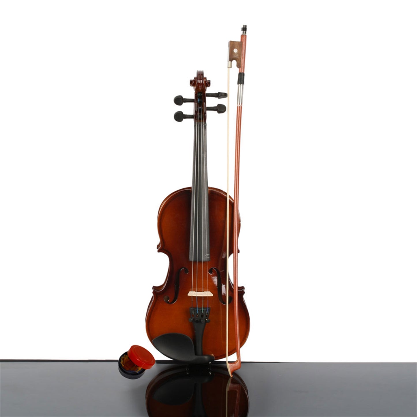 New 1/4 Acoustic Violin Case Bow Rosin Natural - Rhythmic - Cadence