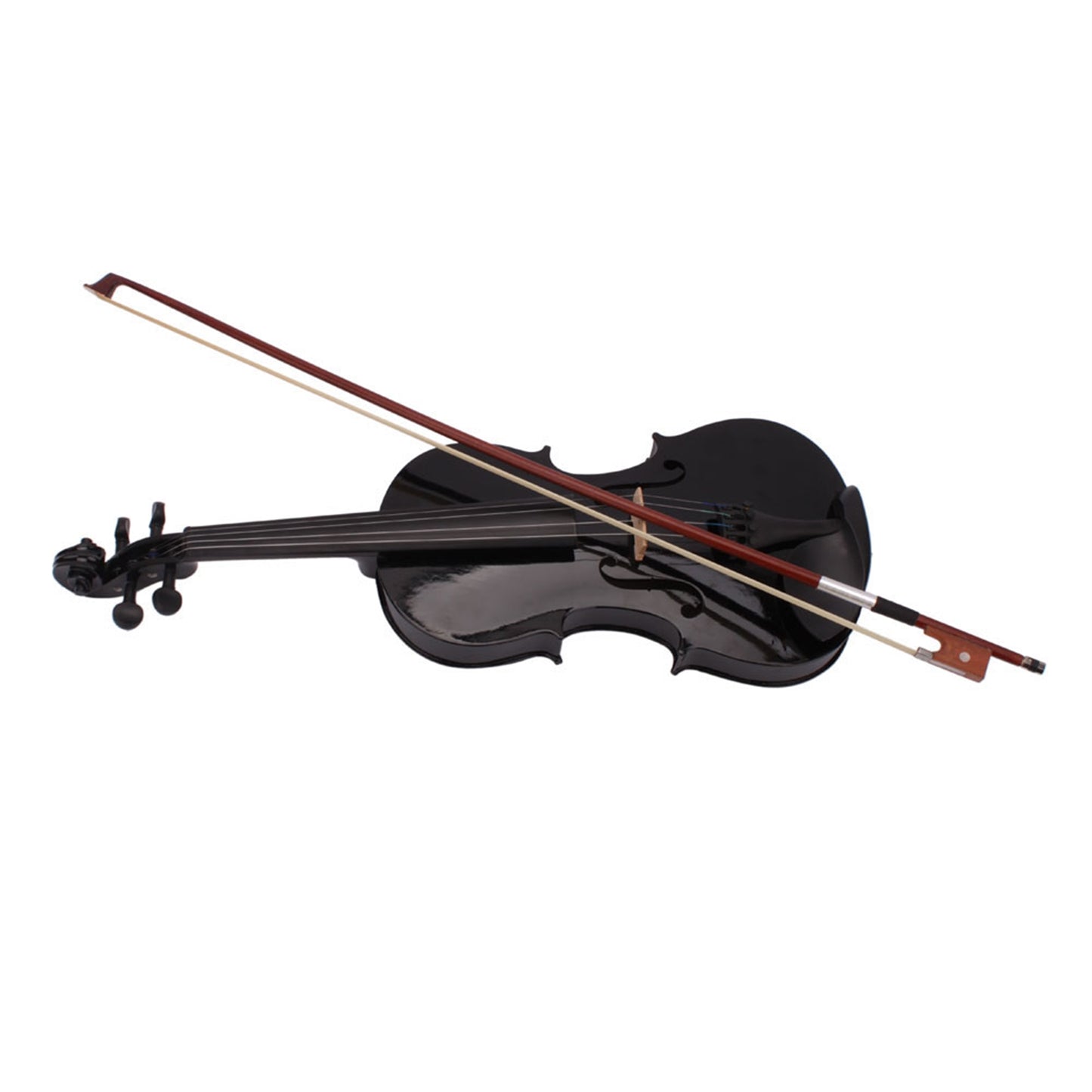 New 4/4 Acoustic Violin Case Bow Rosin Black - Rhythmic - Cadence