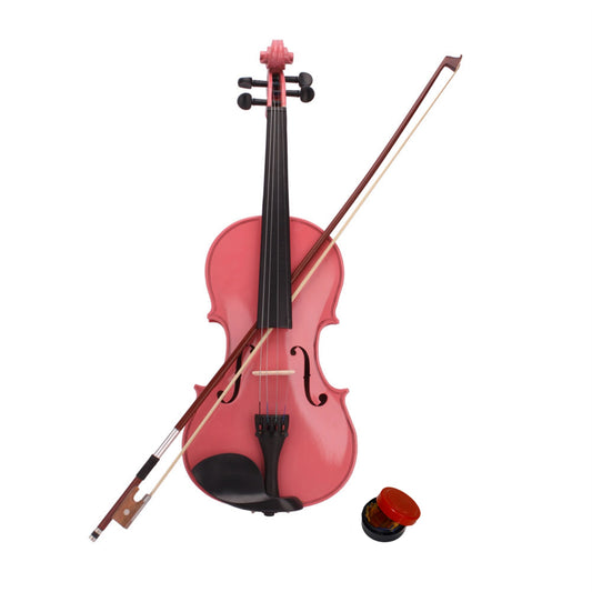 New 4/4 Acoustic Violin Case Bow Rosin Pink - Rhythmic - Cadence