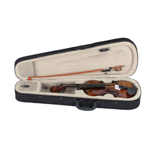 New 1/4 Acoustic Violin Case Bow Rosin Natural - Rhythmic - Cadence