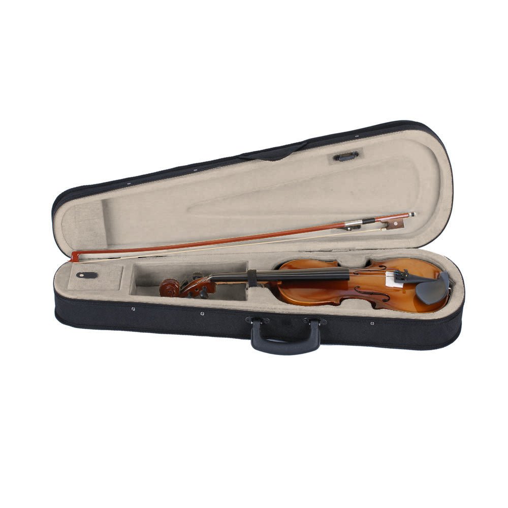 New 3/4 Acoustic Violin Case Bow Rosin Natural - Rhythmic - Cadence