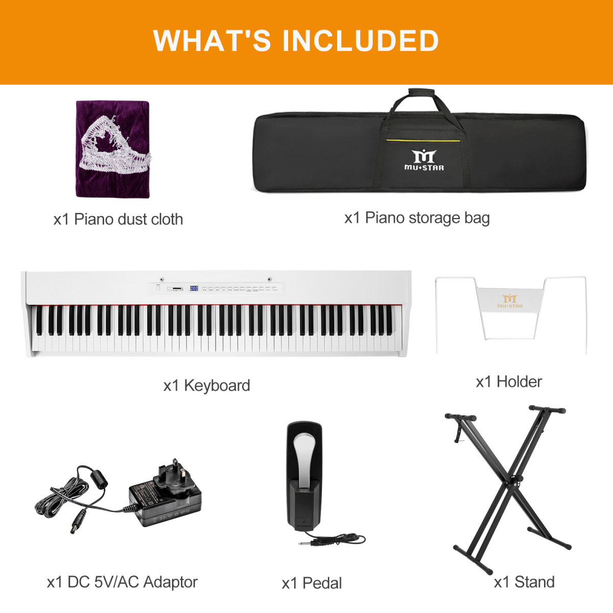 MUSTAR DIGITAL PIANO - WHITE - Rhythmic - Cadence