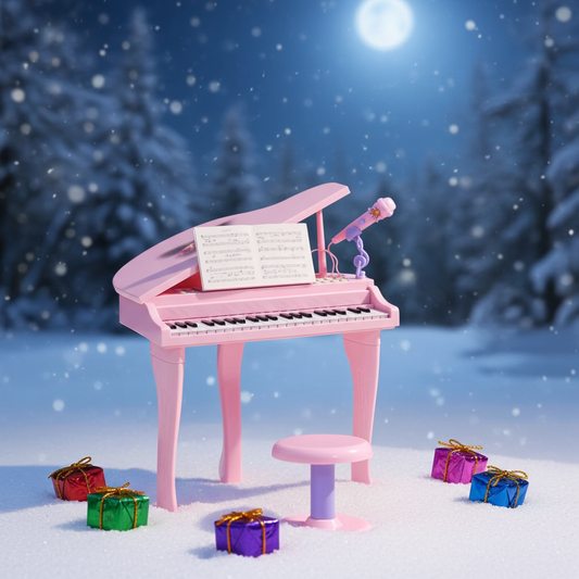 37 Key Musical Mini Piano Electronic Keyboard Microphone Stool Pink