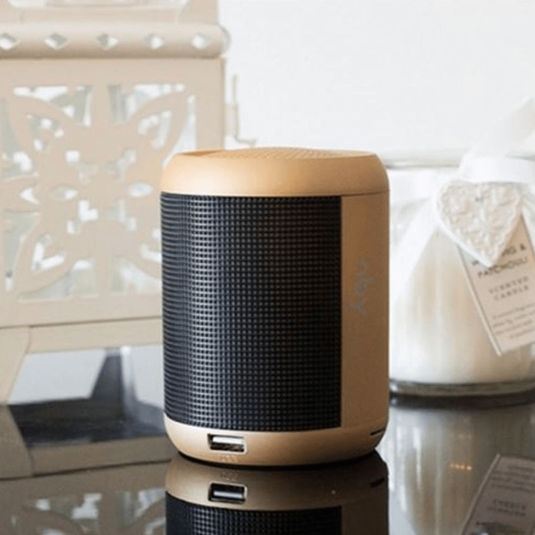 NBY Small Sound Activate LED Light Bluetooth Speaker And Dancing Fountain, Gold - Rhythmic - Cadence