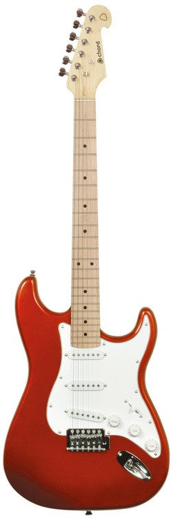 CAL63 Chord Metallic Red Electric Guitar Bundle