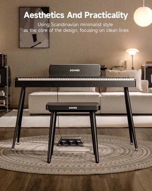 Donner DKB - 100 Home Style Solid Wood Piano Bench - Rhythmic - Cadence