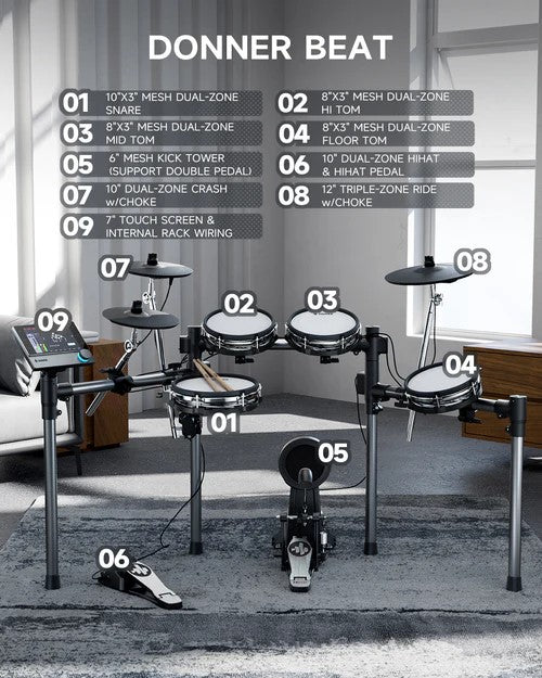 Donner Beat Electronic Drum kit - Rhythmic - Cadence