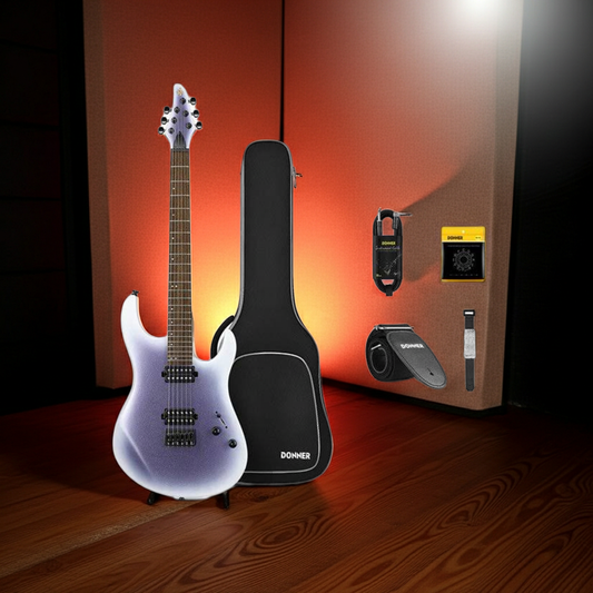 Donner DMT-100 39 Inch Solid Body Metal Rock Electric Guitar Beginner Kit