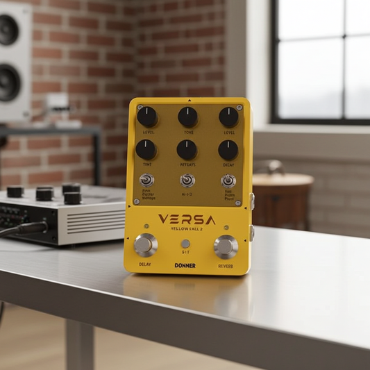 Donner Versa - Yellow Fall II 3x3 Reverb-Delay Combo Guitar Pedal with Tap Tempo