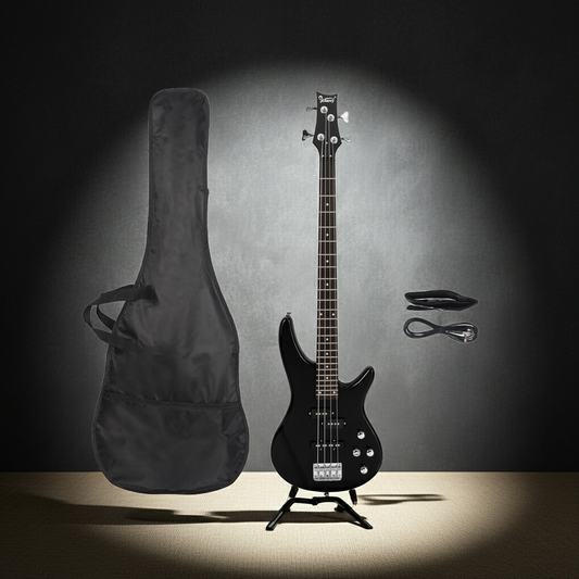 GIB Electric Bass Guitar Full Size 4 String Black