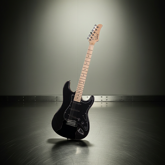 GST Stylish Electric Guitar Kit with Black Pickguard Black