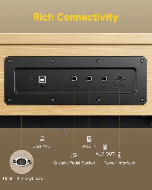 Donner OURA R300 88 - key Home Digital Piano Light Wood - Rhythmic - Cadence