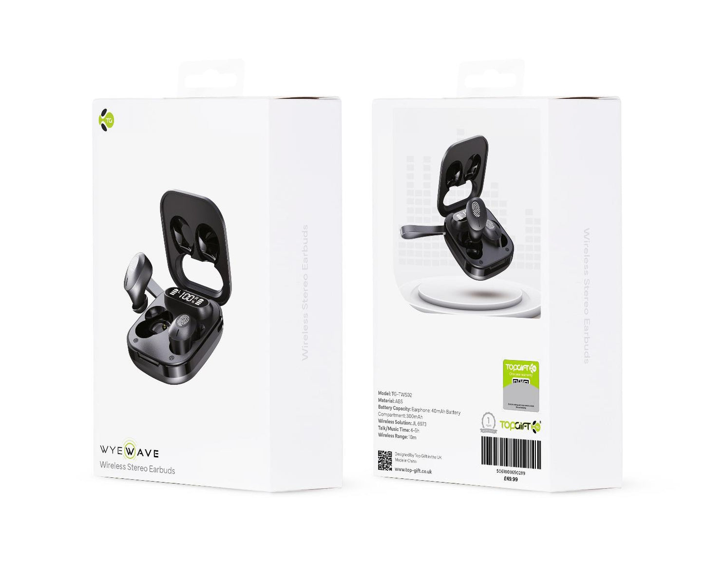 WYEWAVE Black Stereo Wireless Earbuds - Rhythmic - Cadence