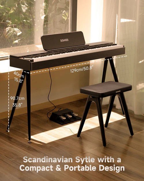 Donner OURA S100 88 - Key Graded Hammer Weighted Digital Piano - Rhythmic - Cadence