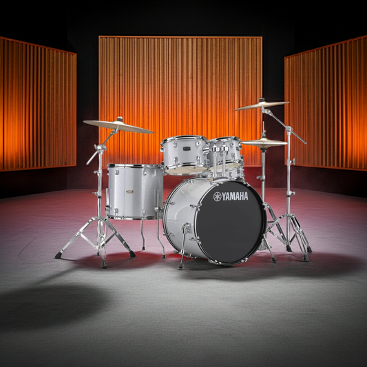 Yamaha Rydeen Drum Kit With 22" Kick Drum & Cymbals - Silver Glitter