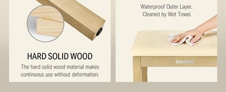Donner Light Wood Colour Piano Bench with High - Density Suede Cushion - Rhythmic - Cadence