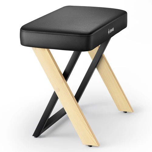 Donner DKB - 300 Home Style Thick Padded Piano Bench, Light Wood Colour - Rhythmic - Cadence