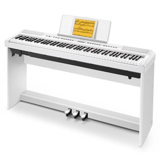 Donner DEP - 20 Portable Keyboard 88 - Key Weighted with Stand - White - Rhythmic - Cadence