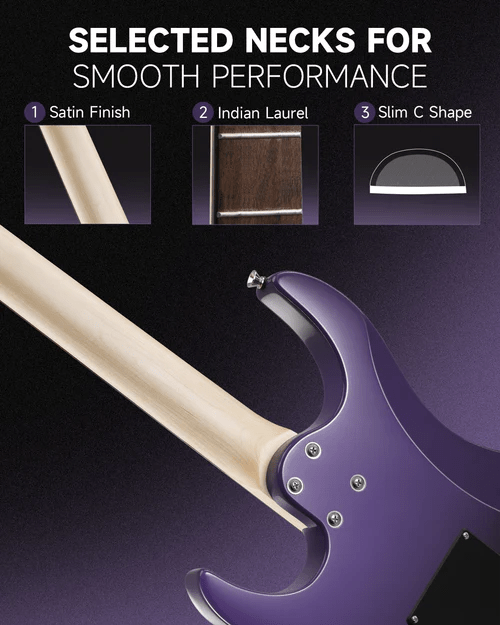 Donner DMT - 66 Electric Guitar with Ceramic Single - Coil - Midnight Purple Gradient - Rhythmic - Cadence