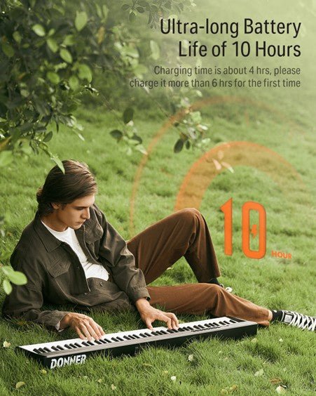 Donner DP - 10 88 - Key Foldable Semi - Weighted Digital Piano Kit with Bluetooth - Rhythmic - Cadence