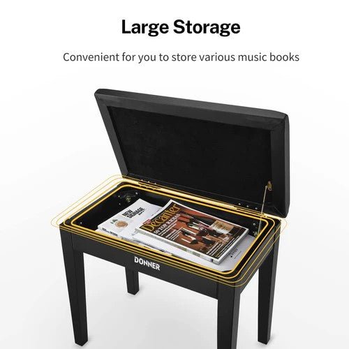 Donner Piano Bench with Storage with High - Density Sponges Pad - Rhythmic - Cadence