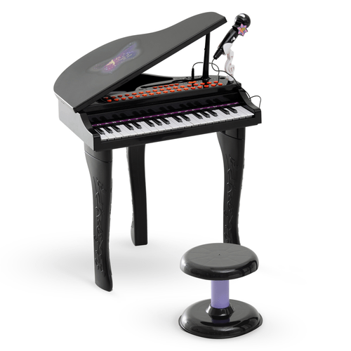 37 Key Musical Mini Piano Electrionic Keyboard Microphone Stool Black - Rhythmic - Cadence