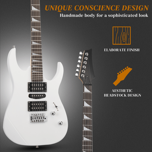 170 Model With 20W Electric Guitar Pickup Hsh Pickup Guitar Stereo Bag Harness Picks Rocker Connector Wrench Tool White - Rhythmic - Cadence