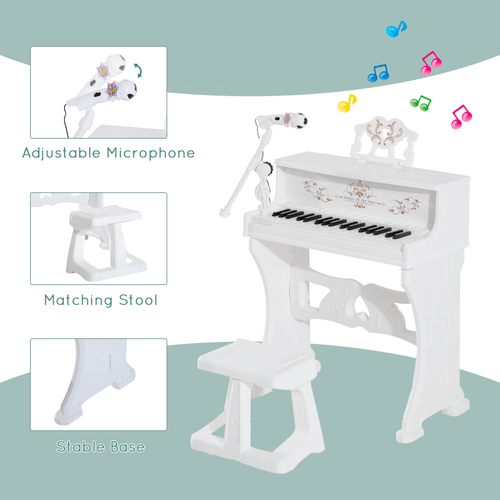 37/32 Key Kids Battery Keyboard Mini Grand Piano Stool Microphone Musical Toy - Rhythmic - Cadence