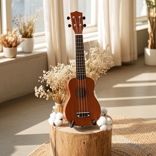 vidaXL Soprano Ukulele Set with Bag for Kids Dark Wood 23"