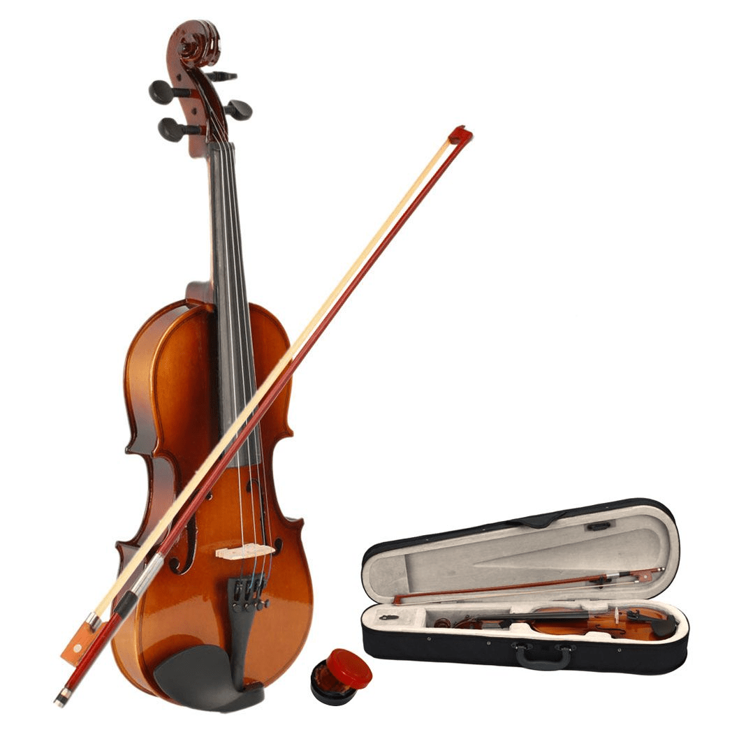 New 1/2 Acoustic Violin Case Bow Rosin Natural - Rhythmic - Cadence