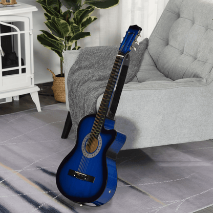 HOMCOM Beginner Acoustic Electric Cutaway Guitar Kids Guitar and Junior Guitar - Rhythmic - Cadence