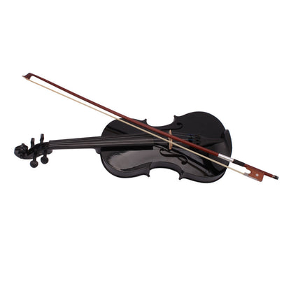 New 4/4 Acoustic Violin Case Bow Rosin Black - Rhythmic - Cadence