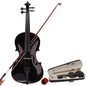 New 4/4 Acoustic Violin Case Bow Rosin Black - Rhythmic - Cadence