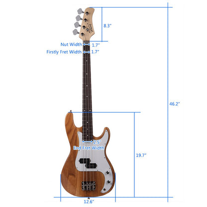 Glarry GP Electric Bass Guitar Cord Wrench Tool Burlywood - Rhythmic - Cadence