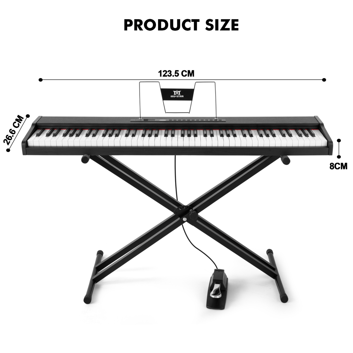 MUSTAR DIGITAL PIANO - BLACK - Rhythmic - Cadence