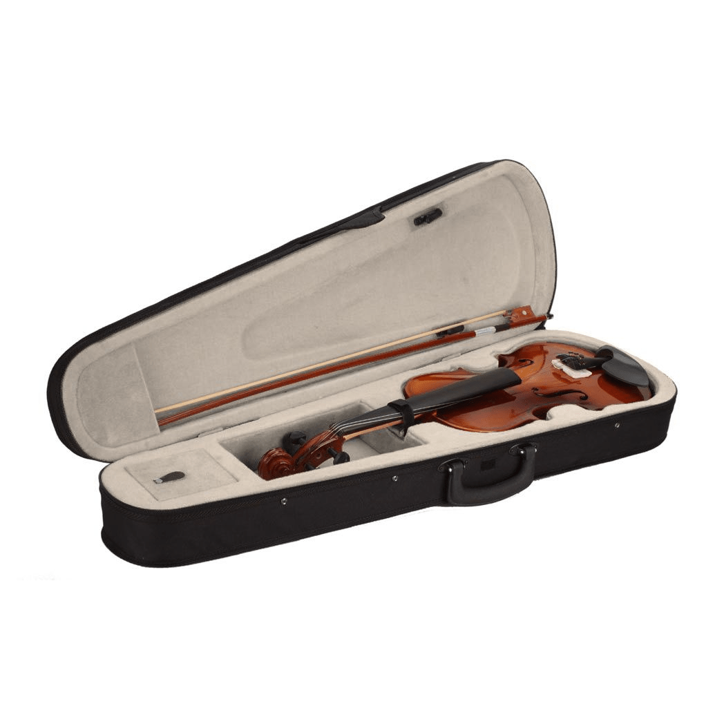New 4/4 Acoustic Violin Case Bow Rosin Natural - Rhythmic - Cadence