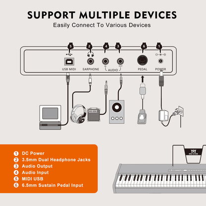 DIGITAL PIANO - BROWN - Rhythmic - Cadence