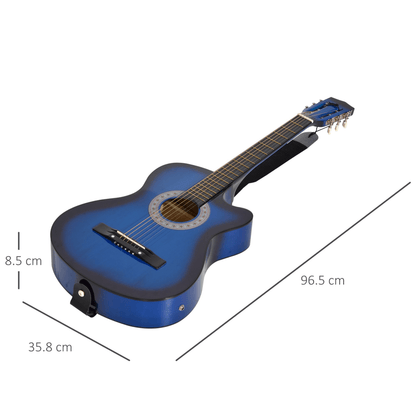 HOMCOM Beginner Acoustic Electric Cutaway Guitar Kids Guitar and Junior Guitar - Rhythmic - Cadence