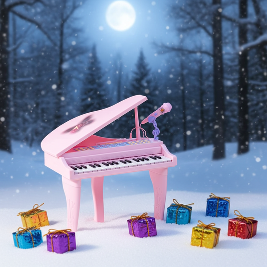 37 Key Musical Mini Piano Electronic Keyboard Microphone Stool Pink