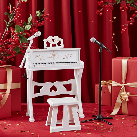 37/32 Key Kids Battery Keyboard Mini Grand Piano Stool Microphone Musical Toy