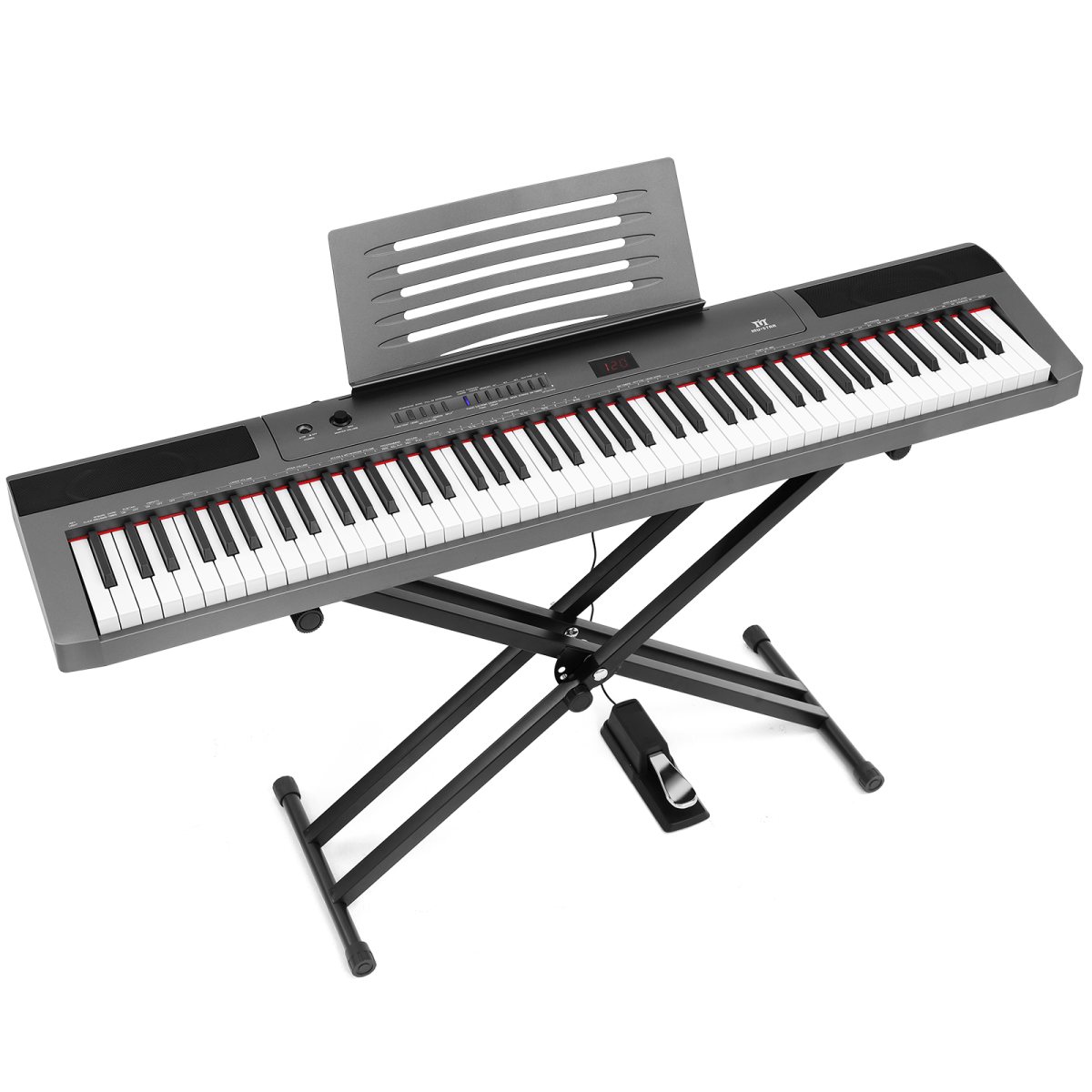 88 Semi Weighted Digital Piano Black/Grey - Rhythmic - Cadence