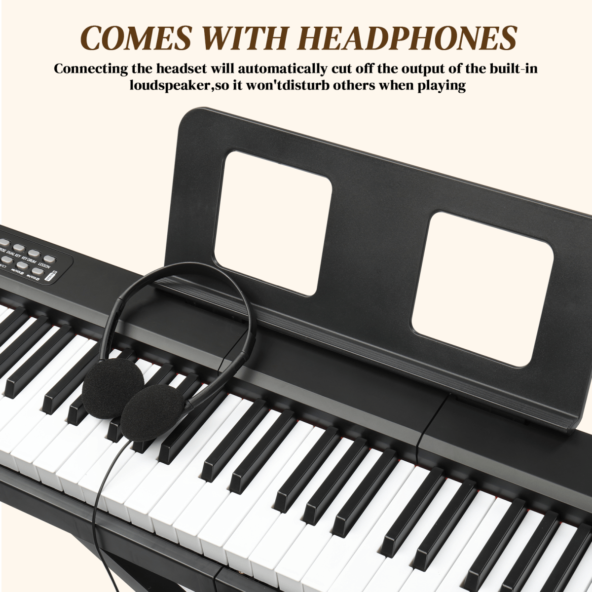 GPP - 101 88 Key Full Size Semi - Weighted Standard Keyboards Digital Piano with MIDI Bluetooth, Headphone for Piano Lover Black color - Rhythmic - Cadence