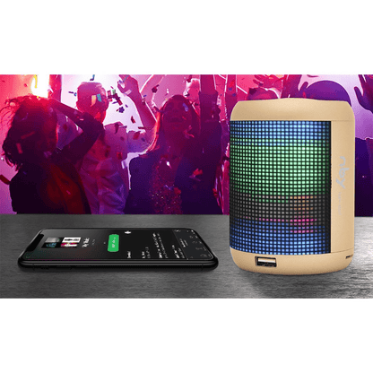 NBY Small Sound Activate LED Light Bluetooth Speaker And Dancing Fountain, Gold - Rhythmic - Cadence