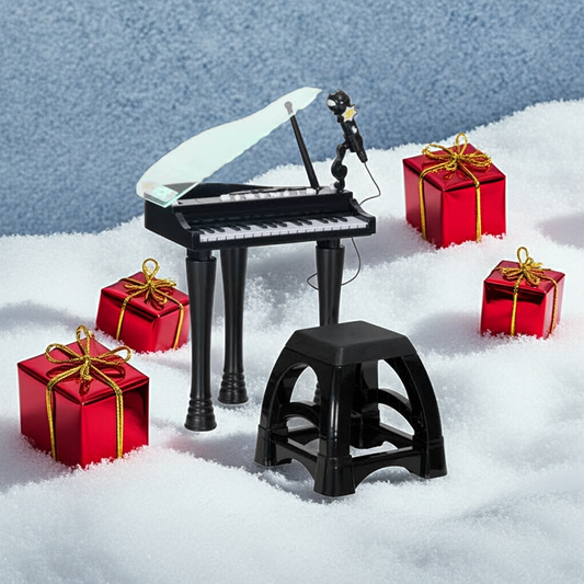 AIYAPLAY 32 Keys Kids Piano Keyboard with Stool, Lights, Microphone, Black