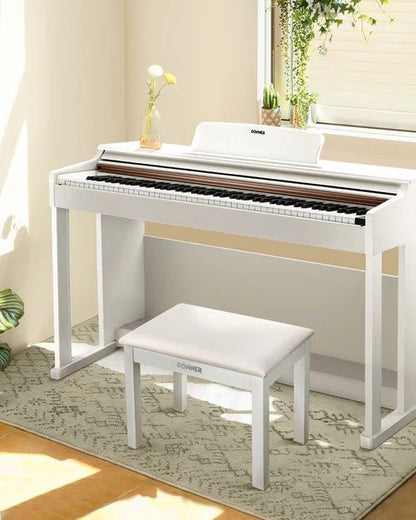 Donner DKB - 10 Piano Bench with Storage White - Rhythmic - Cadence