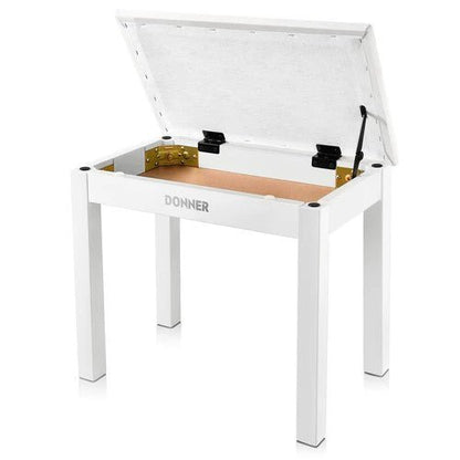 Donner DKB - 10 Piano Bench with Storage White - Rhythmic - Cadence